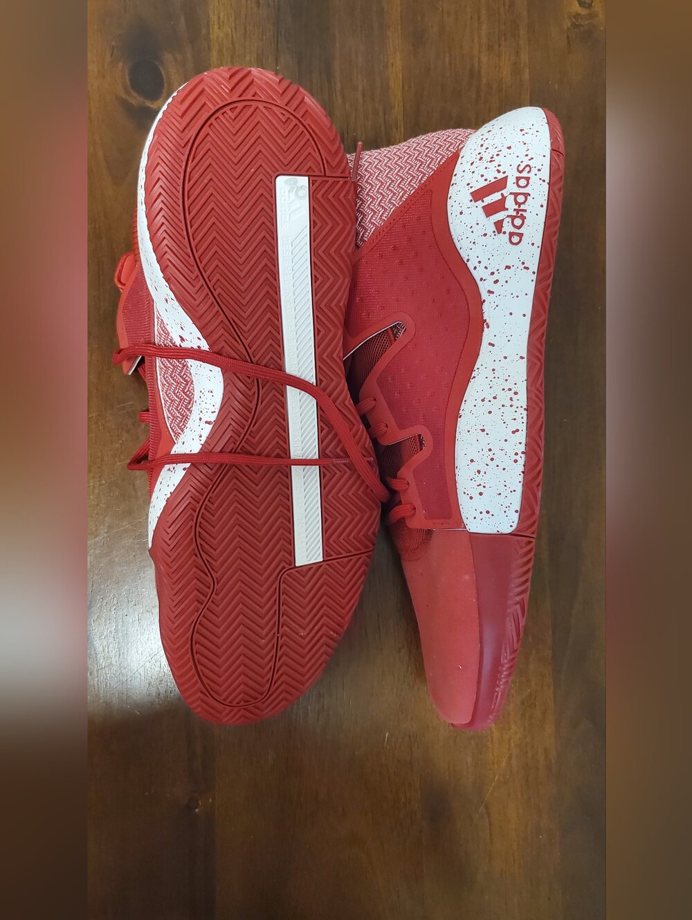 Adidas 11222 Brooklyn Basketball Sneaker Shoes Red & White EE3946 - Picture 3 of 7
